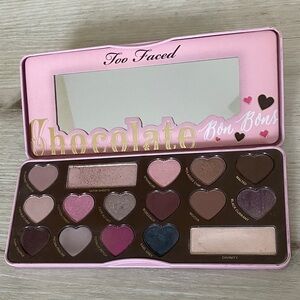 Too Faced Chocolate Bon Bons Palette with Pink, Brown, and Blue Shades
